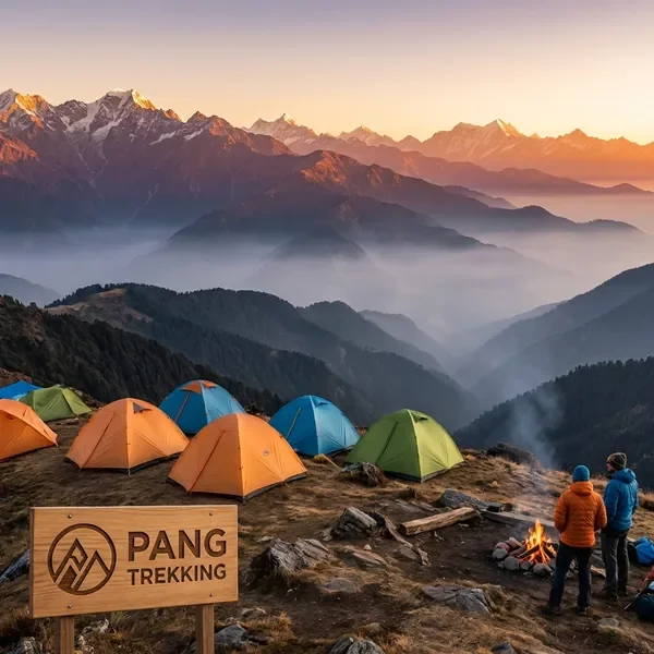 Multi-day trekking expedition camp in Sapa mountains